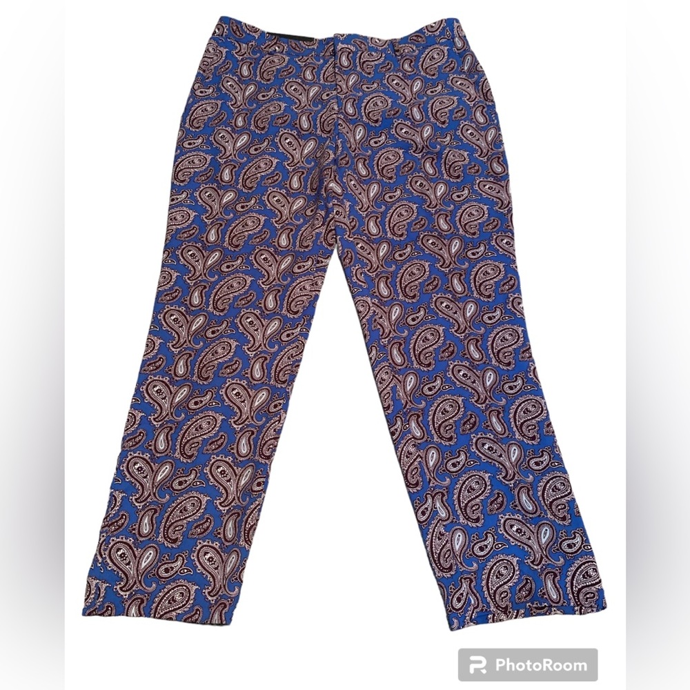Banana Republic Blue Paisley Cropped Pants